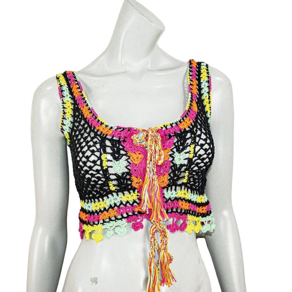 Anna Kosturova Size S Astral Nomad Crop Top Crochet knit multi color - Picture 8 of 10